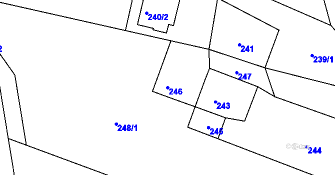 Parcela st. 246 v KÚ Dolní Datyně, Katastrální mapa