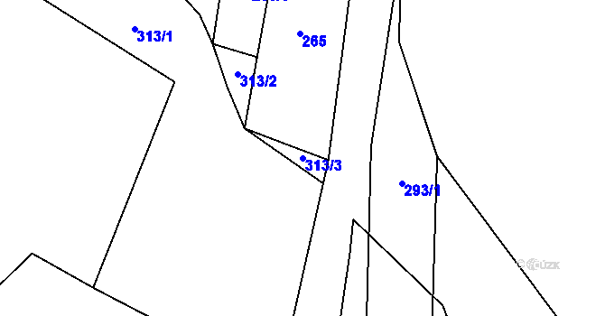 Parcela st. 313/3 v KÚ Dolní Datyně, Katastrální mapa