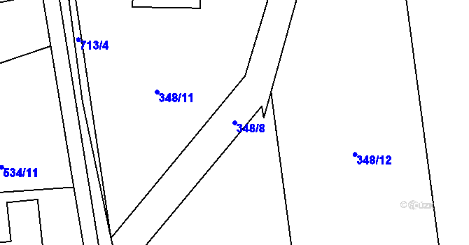 Parcela st. 348/8 v KÚ Dolní Datyně, Katastrální mapa