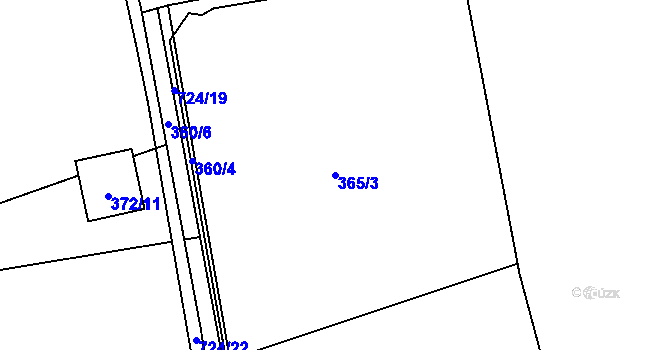 Parcela st. 365/3 v KÚ Dolní Datyně, Katastrální mapa