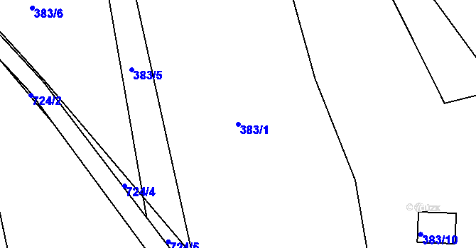 Parcela st. 383/1 v KÚ Dolní Datyně, Katastrální mapa