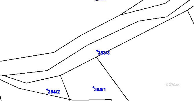 Parcela st. 383/3 v KÚ Dolní Datyně, Katastrální mapa