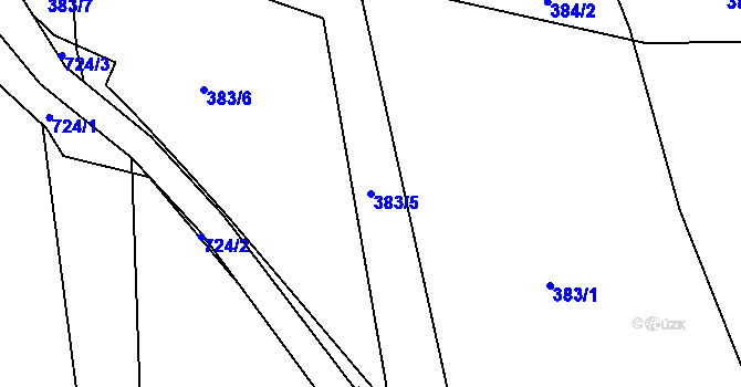 Parcela st. 383/5 v KÚ Dolní Datyně, Katastrální mapa