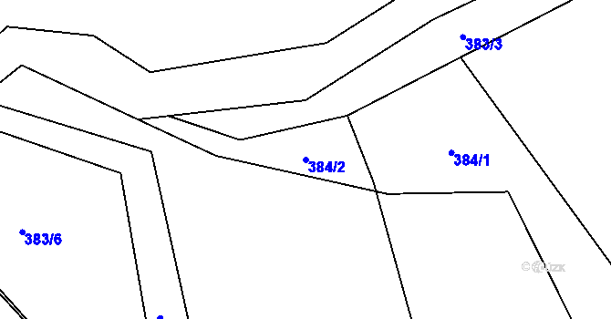 Parcela st. 384/2 v KÚ Dolní Datyně, Katastrální mapa