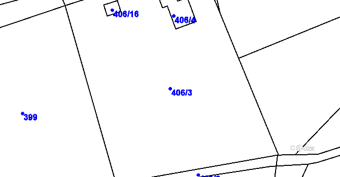 Parcela st. 406/3 v KÚ Dolní Datyně, Katastrální mapa
