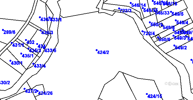 Parcela st. 424/2 v KÚ Dolní Datyně, Katastrální mapa