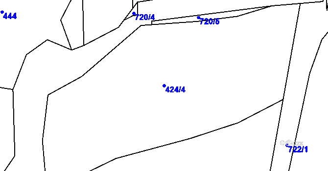 Parcela st. 424/4 v KÚ Dolní Datyně, Katastrální mapa