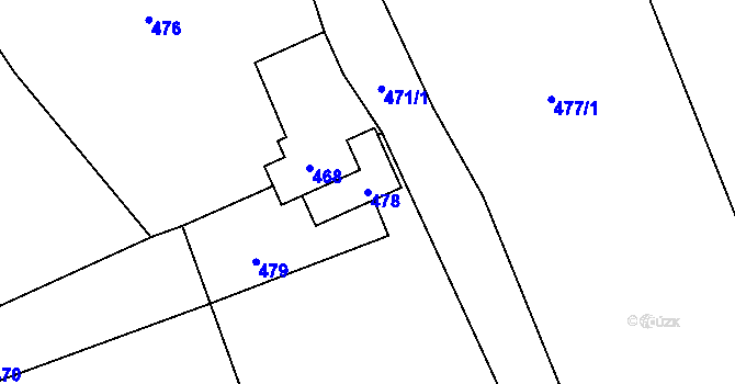 Parcela st. 478 v KÚ Dolní Datyně, Katastrální mapa