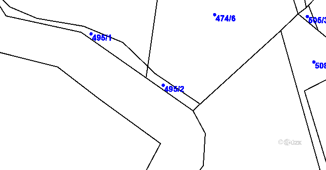 Parcela st. 495/2 v KÚ Dolní Datyně, Katastrální mapa