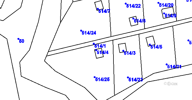 Parcela st. 514/4 v KÚ Dolní Datyně, Katastrální mapa