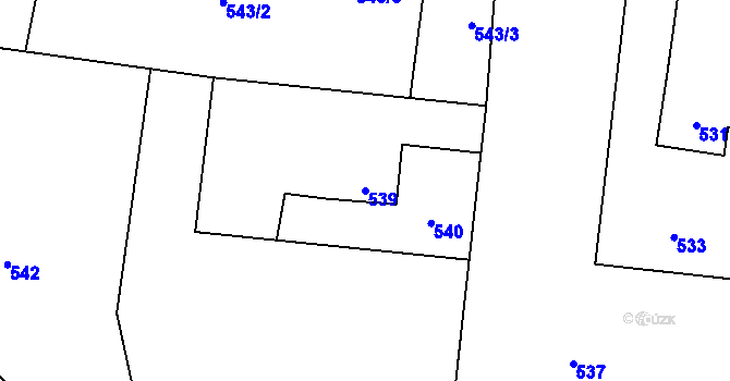 Parcela st. 539 v KÚ Dolní Datyně, Katastrální mapa