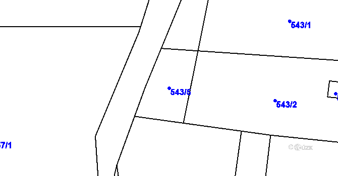 Parcela st. 543/5 v KÚ Dolní Datyně, Katastrální mapa