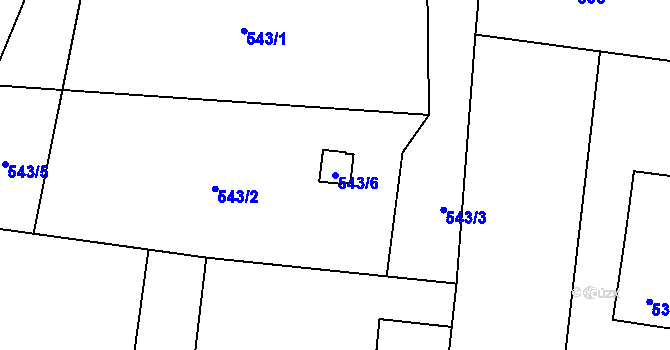 Parcela st. 543/6 v KÚ Dolní Datyně, Katastrální mapa