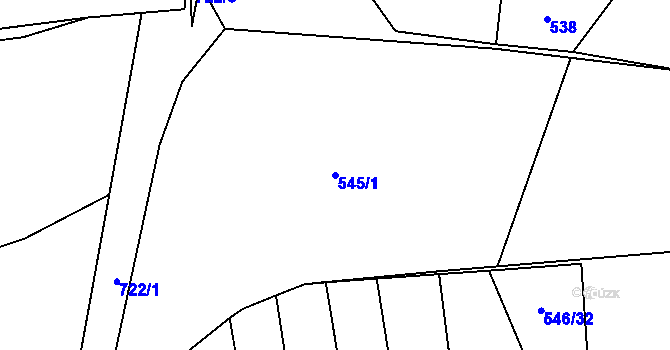 Parcela st. 545/1 v KÚ Dolní Datyně, Katastrální mapa