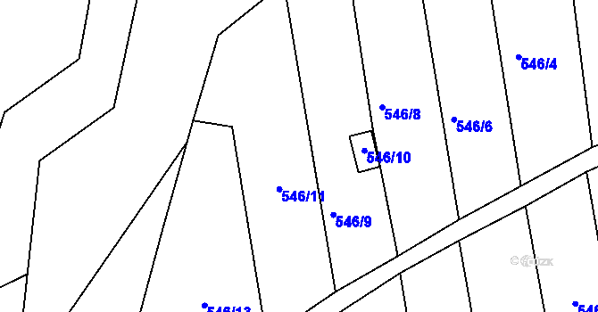 Parcela st. 546/12 v KÚ Dolní Datyně, Katastrální mapa