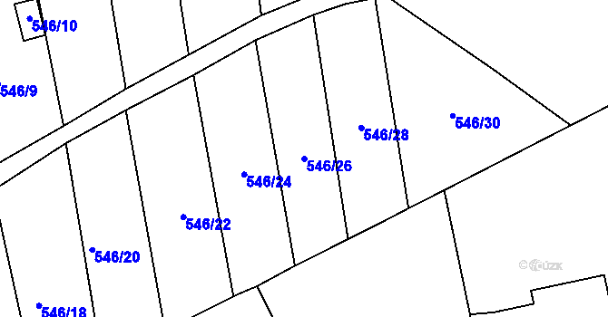 Parcela st. 546/26 v KÚ Dolní Datyně, Katastrální mapa