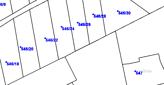 Parcela st. 546/27 v KÚ Dolní Datyně, Katastrální mapa