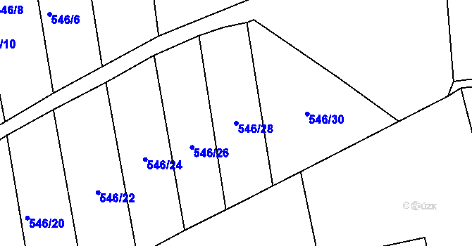 Parcela st. 546/28 v KÚ Dolní Datyně, Katastrální mapa