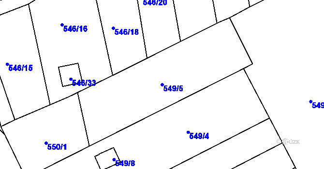 Parcela st. 549/5 v KÚ Dolní Datyně, Katastrální mapa