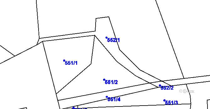 Parcela st. 552 v KÚ Dolní Datyně, Katastrální mapa