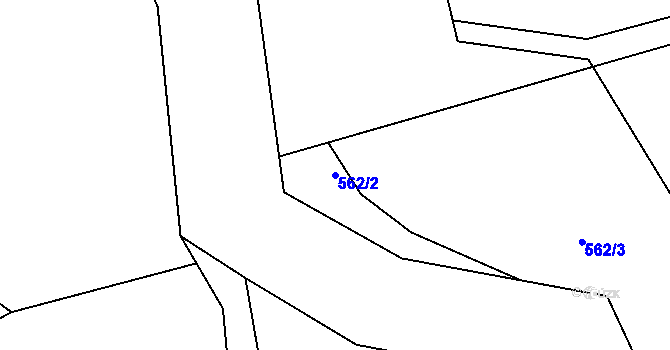 Parcela st. 562/2 v KÚ Dolní Datyně, Katastrální mapa