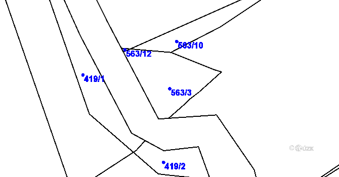 Parcela st. 563/3 v KÚ Dolní Datyně, Katastrální mapa