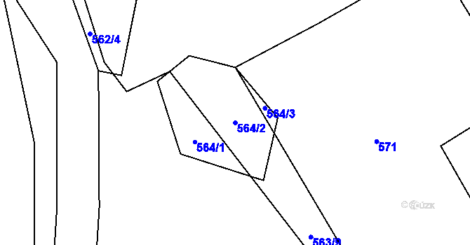 Parcela st. 564/2 v KÚ Dolní Datyně, Katastrální mapa