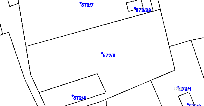 Parcela st. 572/8 v KÚ Dolní Datyně, Katastrální mapa