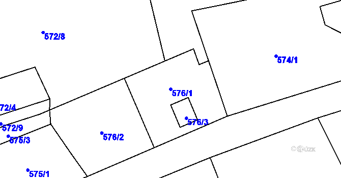 Parcela st. 576/1 v KÚ Dolní Datyně, Katastrální mapa