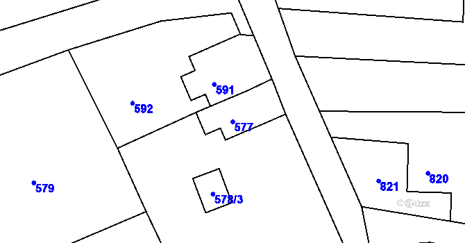 Parcela st. 577 v KÚ Dolní Datyně, Katastrální mapa