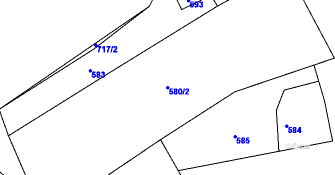 Parcela st. 580/2 v KÚ Dolní Datyně, Katastrální mapa