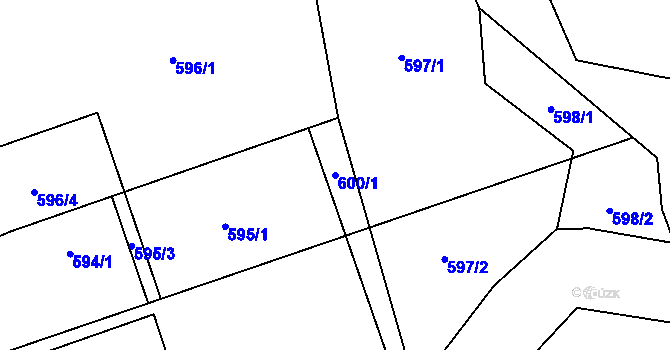 Parcela st. 600/1 v KÚ Dolní Datyně, Katastrální mapa