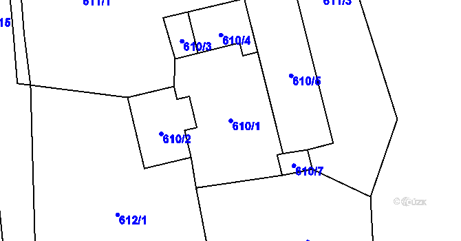 Parcela st. 610/1 v KÚ Dolní Datyně, Katastrální mapa