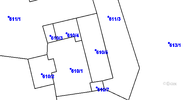 Parcela st. 610/5 v KÚ Dolní Datyně, Katastrální mapa