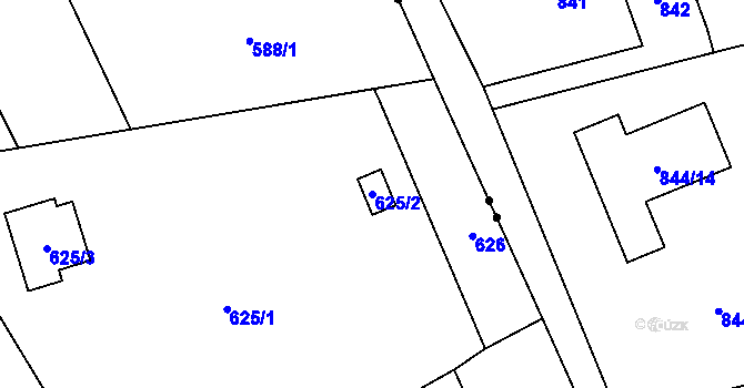 Parcela st. 625/2 v KÚ Dolní Datyně, Katastrální mapa
