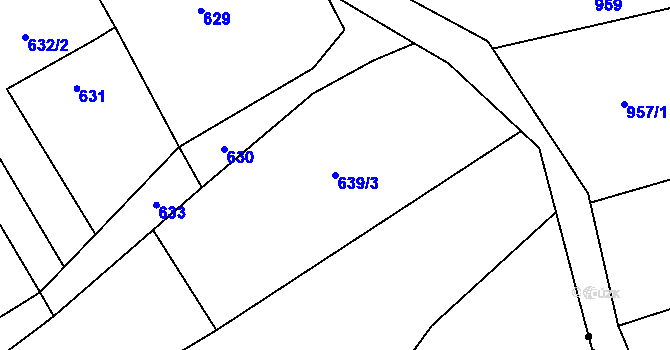Parcela st. 639/3 v KÚ Dolní Datyně, Katastrální mapa