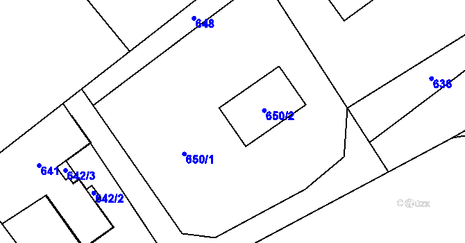 Parcela st. 650 v KÚ Dolní Datyně, Katastrální mapa