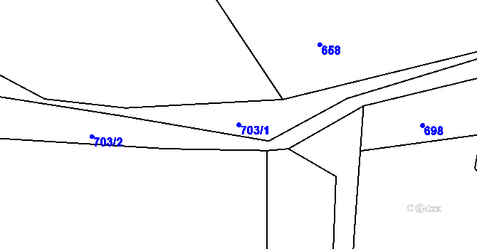Parcela st. 703/1 v KÚ Dolní Datyně, Katastrální mapa