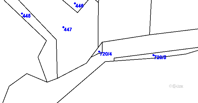 Parcela st. 720/4 v KÚ Dolní Datyně, Katastrální mapa