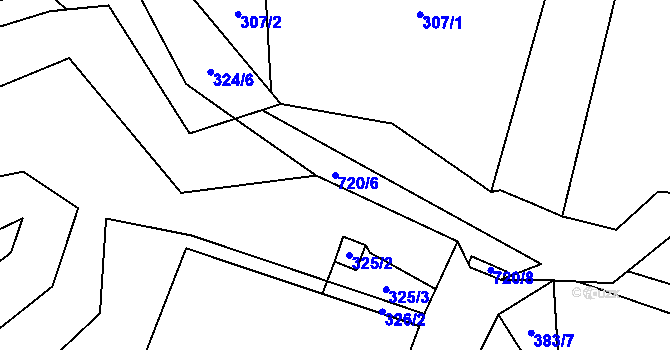 Parcela st. 720/6 v KÚ Dolní Datyně, Katastrální mapa