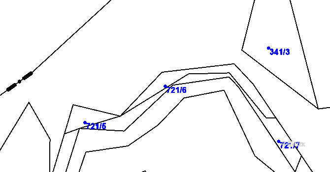 Parcela st. 721/6 v KÚ Dolní Datyně, Katastrální mapa