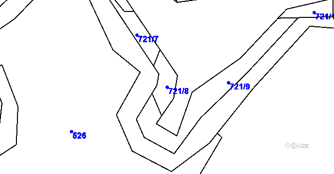 Parcela st. 721/8 v KÚ Dolní Datyně, Katastrální mapa