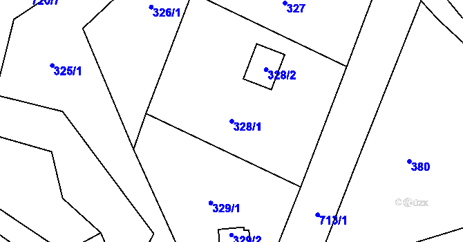 Parcela st. 328/1 v KÚ Dolní Datyně, Katastrální mapa