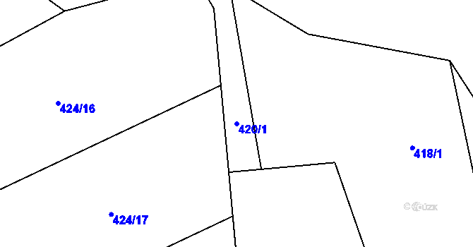 Parcela st. 420/1 v KÚ Dolní Datyně, Katastrální mapa