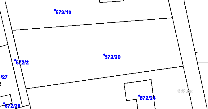 Parcela st. 572/20 v KÚ Dolní Datyně, Katastrální mapa