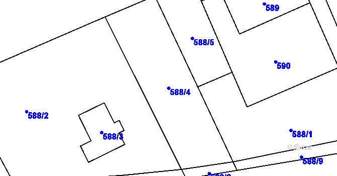 Parcela st. 588/4 v KÚ Dolní Datyně, Katastrální mapa