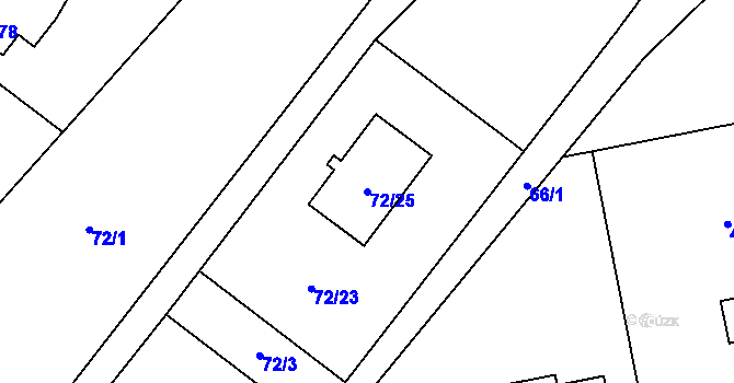 Parcela st. 72/25 v KÚ Dolní Datyně, Katastrální mapa