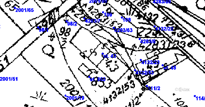 Parcela st. 43 v KÚ Dolní Dobrouč, Katastrální mapa
