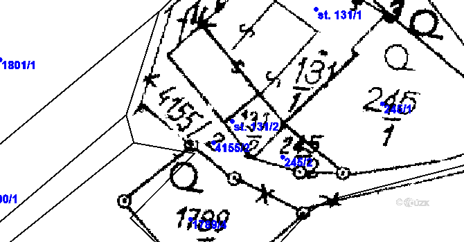 Parcela st. 131/2 v KÚ Dolní Dobrouč, Katastrální mapa