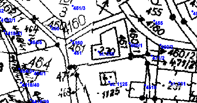 Parcela st. 230 v KÚ Dolní Dobrouč, Katastrální mapa